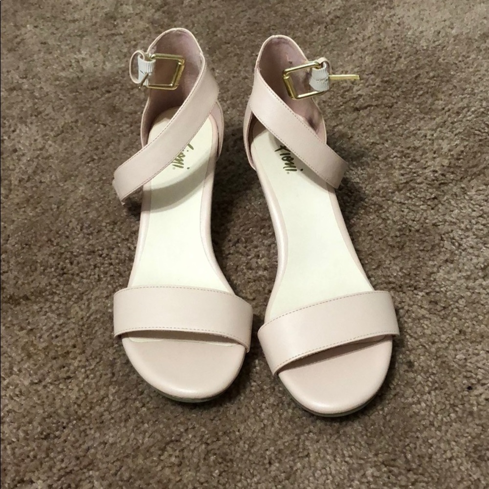 Pink Strappy Wedges